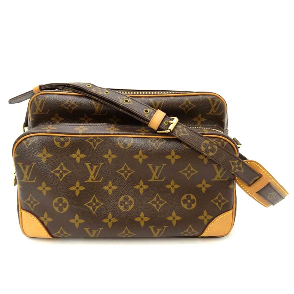 Louis Vuitton Nile Monogram Crossbody Bag Canvas Leather Brown